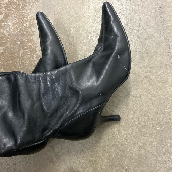 Zara genuine leather kitten heel pointy toe witchy whimsigoth boots - Picture 6 of 9